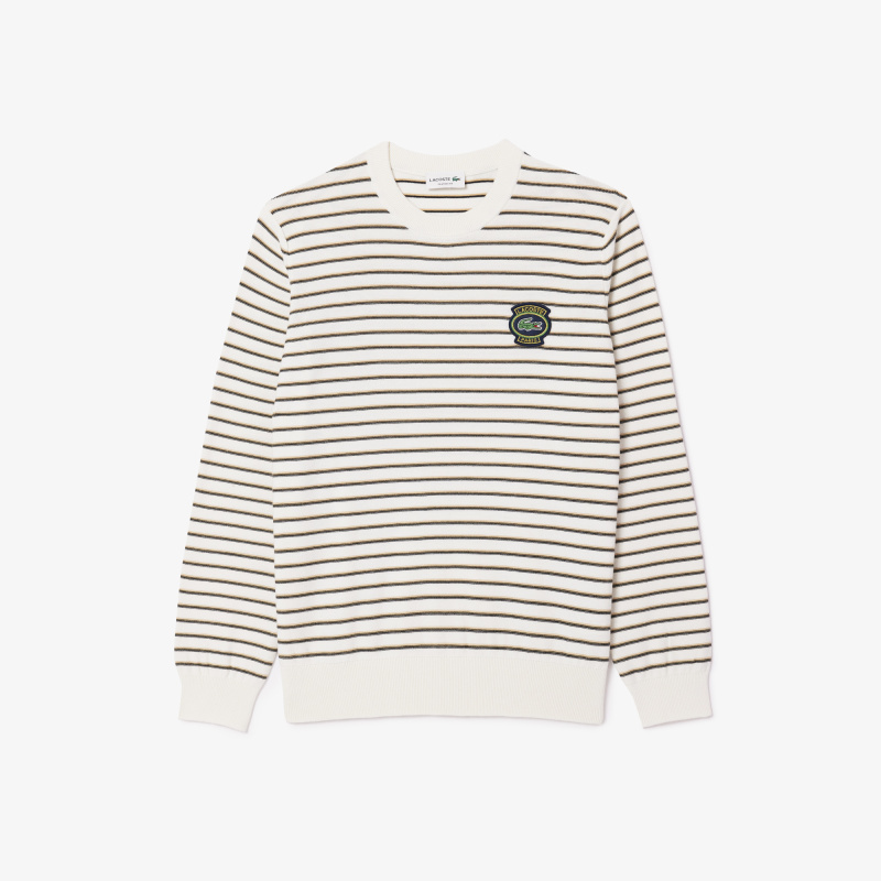 Хлопковый свитер Lacoste с круглым вырезом