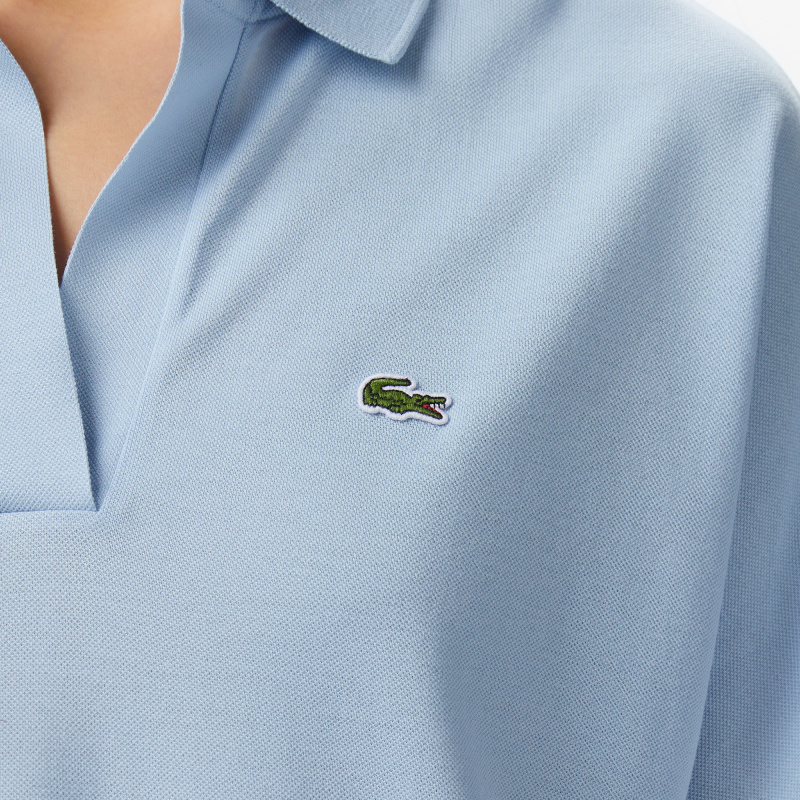 Женская рубашка-поло Lacoste из струящегося хлопка свободного кроя