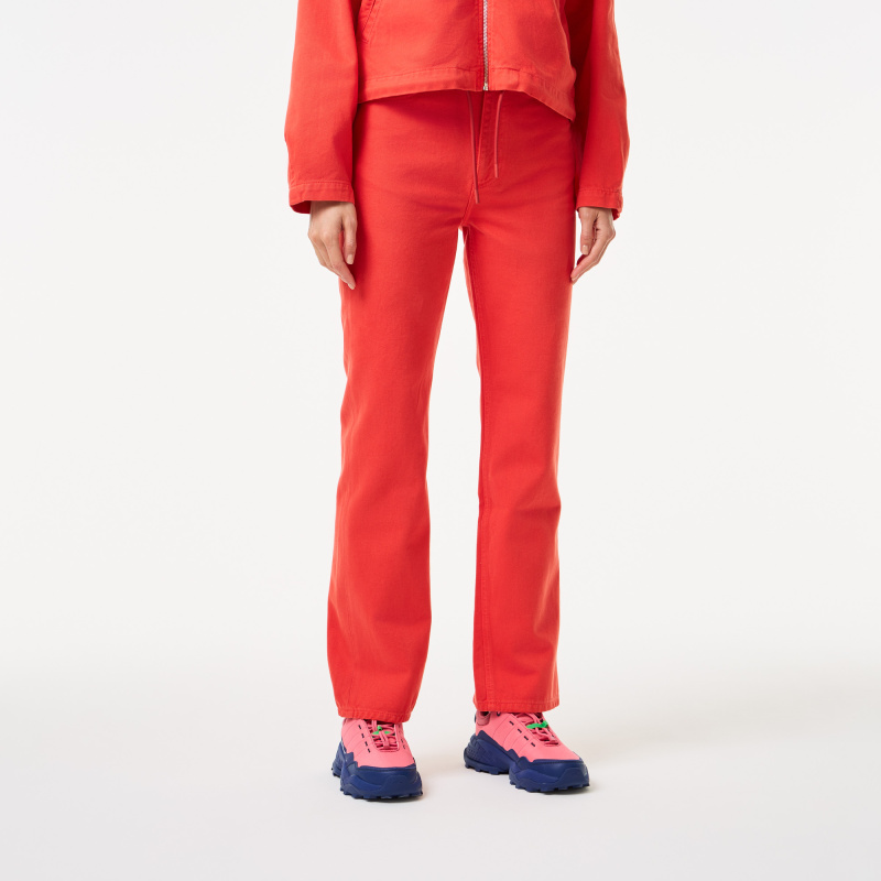 Женские прямые джинсы Lacoste из экологиески чистого хлопка