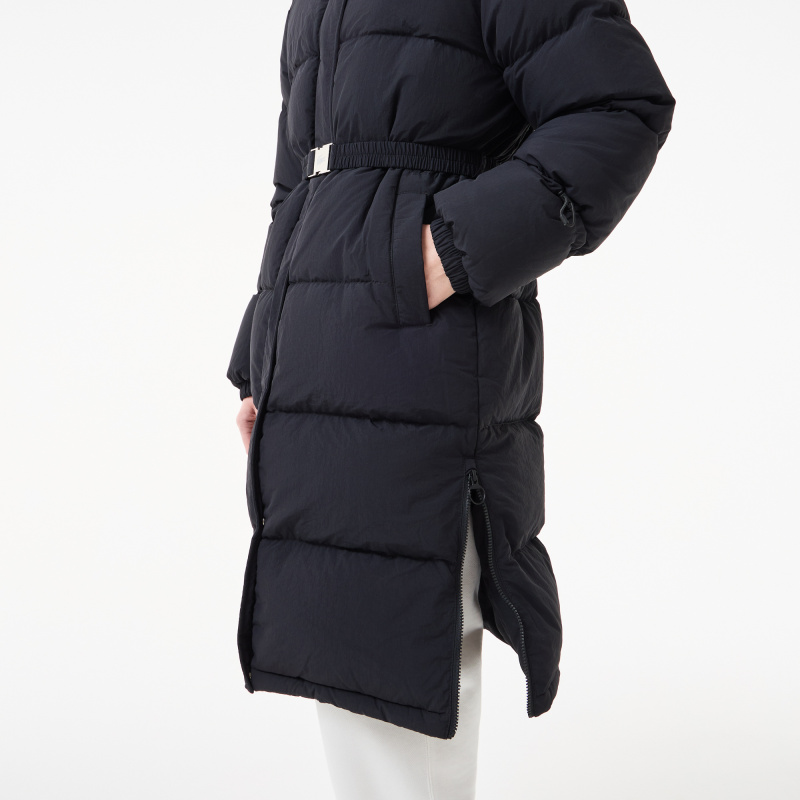 Женский длинный пуховик Lacoste с поясом
