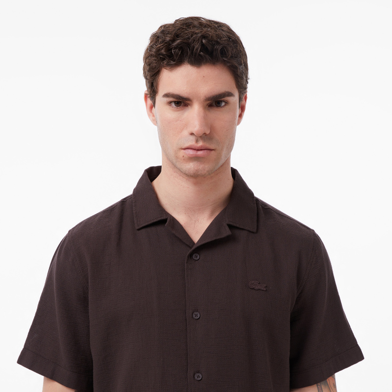 Мужская хлопковая рубашка Lacoste свободного кроя