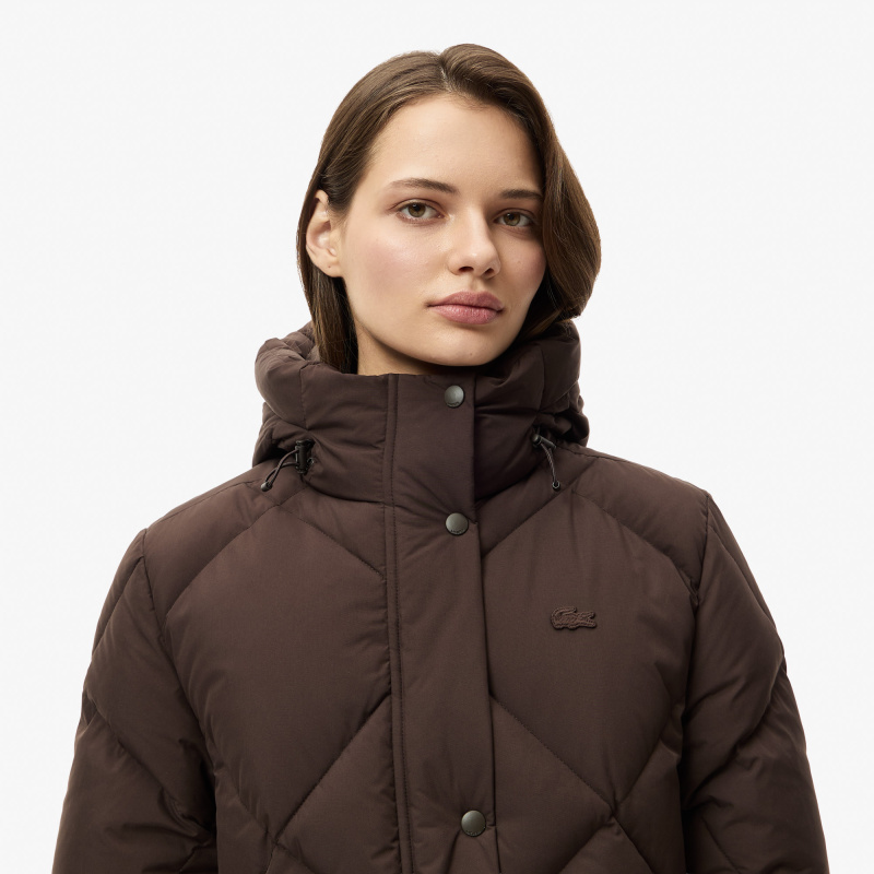 Женская парка Lacoste с капюшоном