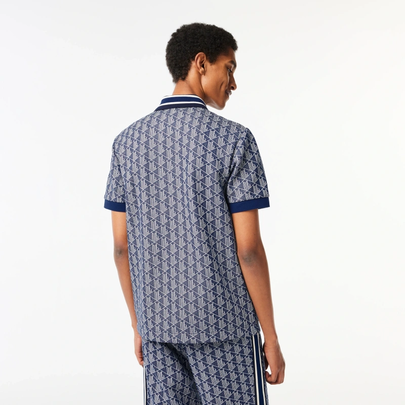 Мужское поло Lacoste классического кроя с монограммой