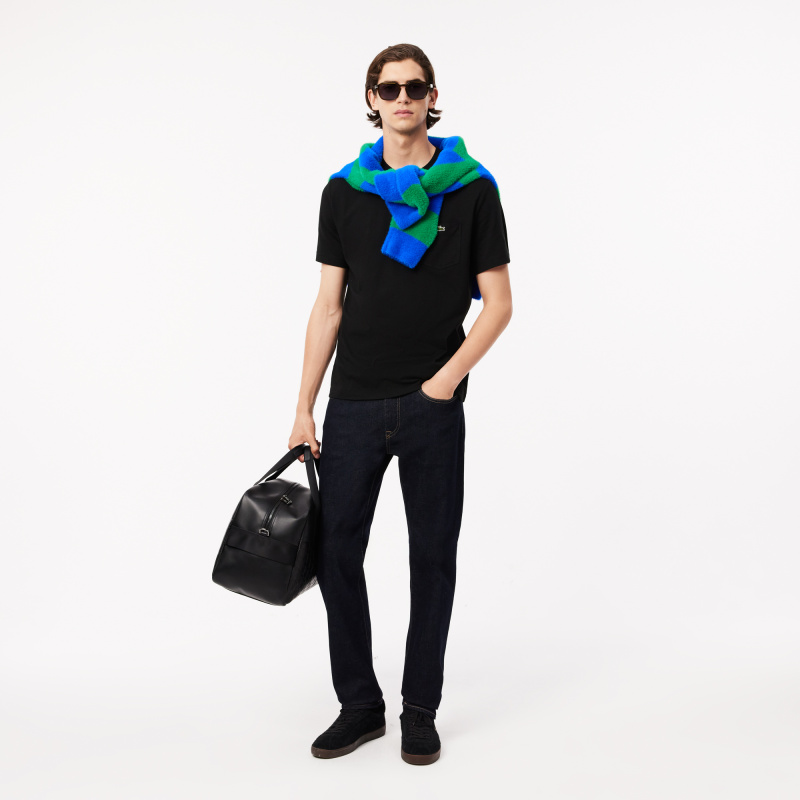 Мужская футболка Lacoste из хлопка с нагрудным карманом