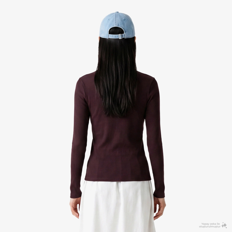 Женский базовый лонгслив Lacoste облегающего кроя